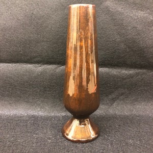 Vintage Brown Ceramic Small Bud Vase 6&quot;