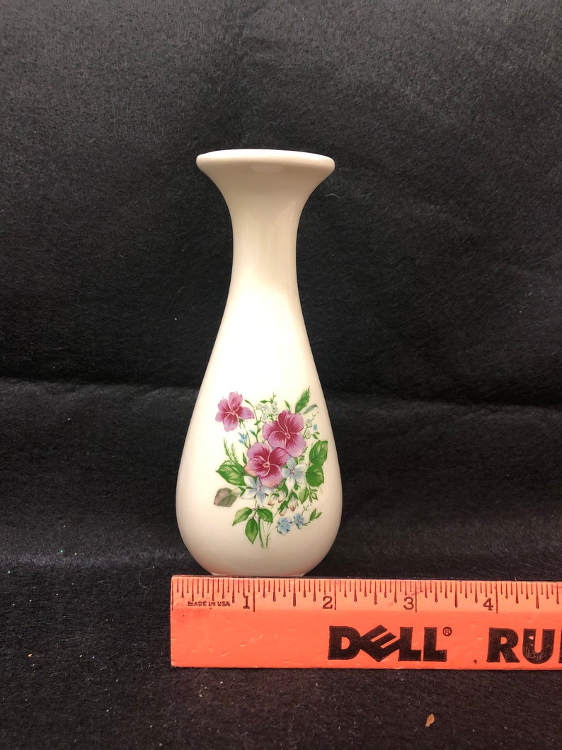 Vintage Porcelain Bud Vase Floral Design 7 Inches Tall - Etsy