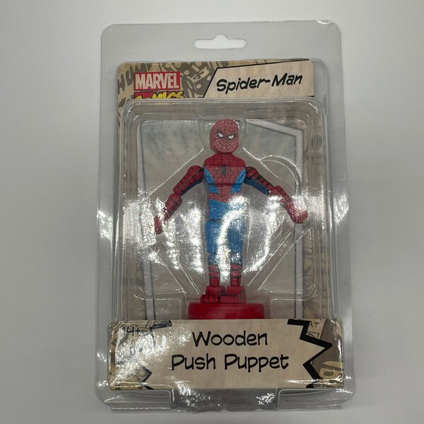 NIP Spider-Man Wooden Push Puppet