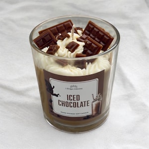 Iced Chocolate Large Soy Wax Dessert Candle ~ 40 Hours Burn Time ~ Dessert Candle ~ Home Décor ~ Home Fragrance ~ Gift Ideas