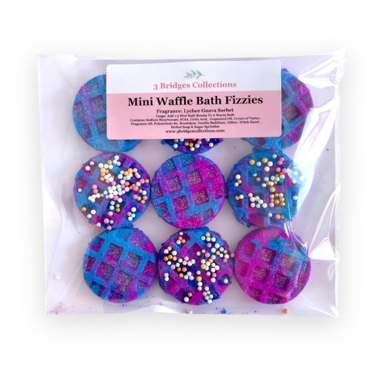 Mini Waffle Bath Fizzies Packet of 9 Minature Bath Bombs Etsy Australia