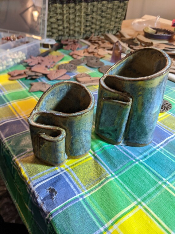 Ceramic Pencil Holders pair desk or studio holder Vase Etsy