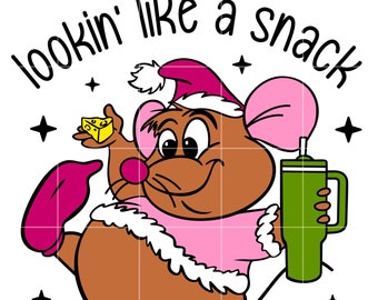 Lookin’ Like A Snack Gus Svg, Christmas Svg, MOUSE Christmas Svg, Santa Claus Svg, Cricut, Silhouette Vector Cut File