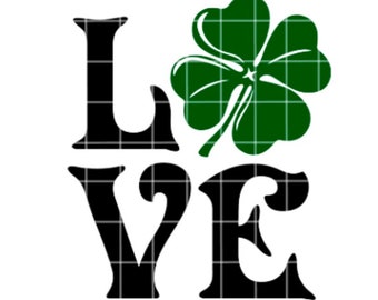 St. Patrick’s Love Clover Layered Svg, St. Patrick’s Day Svg, Lucky Svg, Irish Svg, Clover Svg, Cricut, Silhouette Vector Cut File