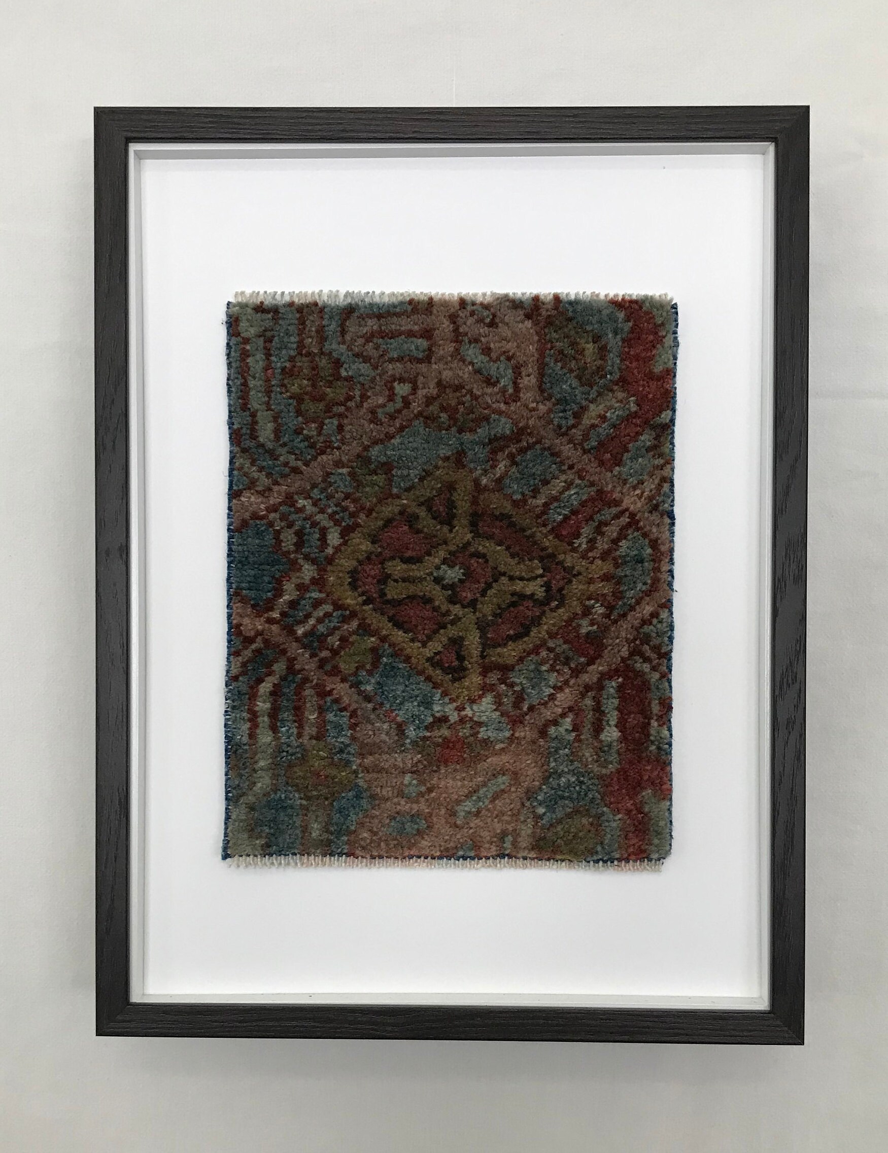 12x16 framed handmade rug fragment antique rug fragment wall Etsy