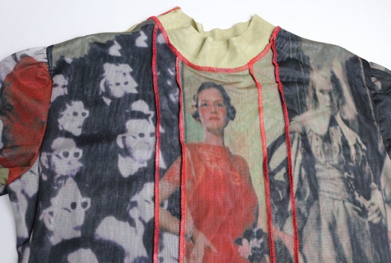 mock neck sheer mesh top