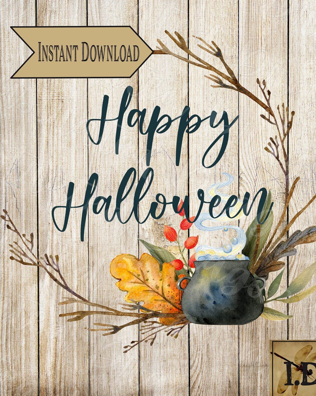 Happy Halloween Farmhouse Sign Printable Image Digital - Etsy
