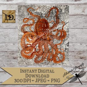 Image imprimable écriture française de pieuvre éphémère téléchargement numérique pieuvre Clip Art impression par sublimation signe bricolage fabrication de pieuvre PNG Sea Life PNG