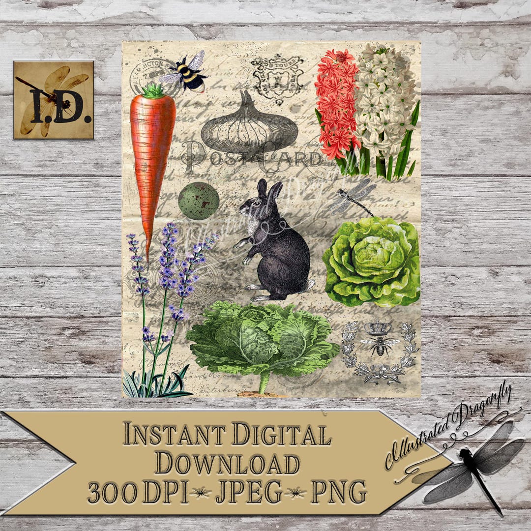 Easter Spring Floral Ephemera Printable Digital Download Clip Art ...