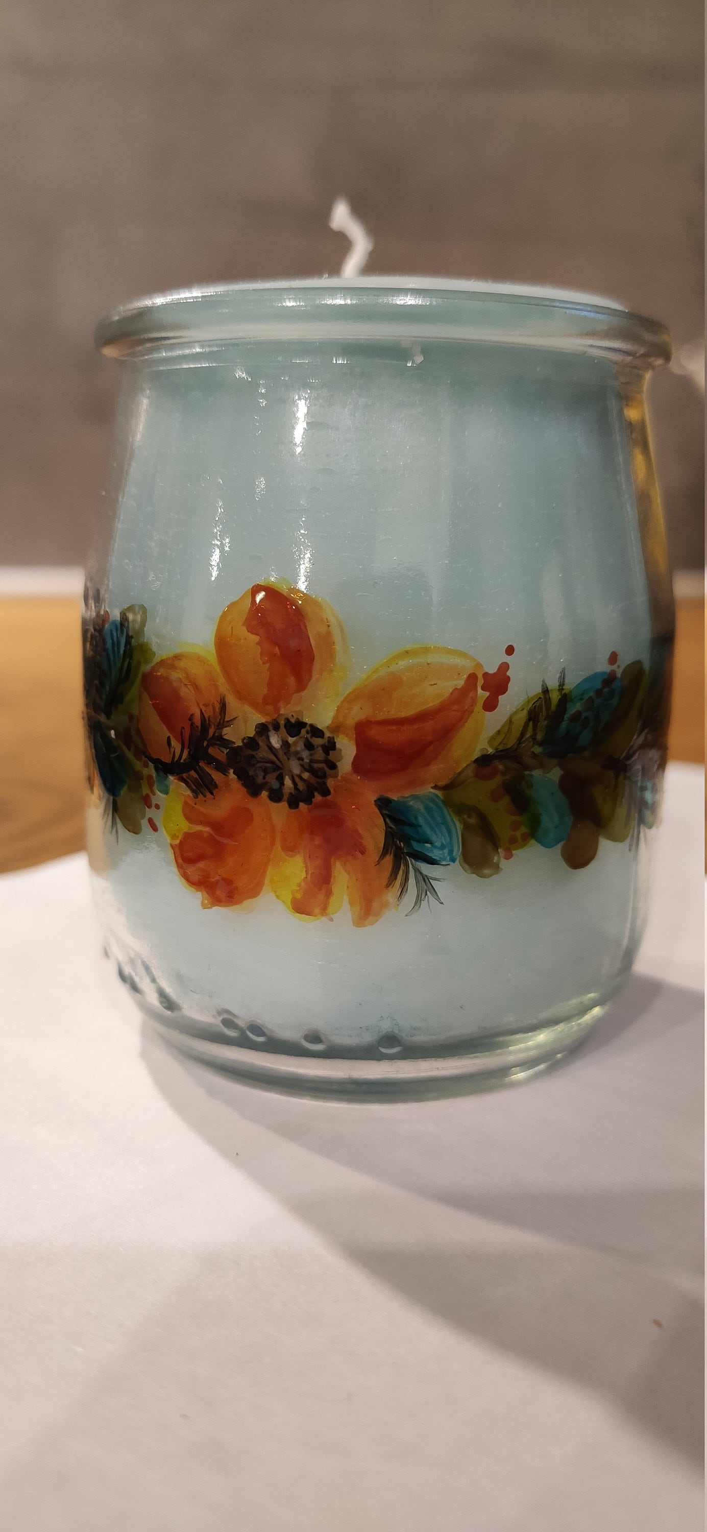 Bougie Fait-Maison Peinte à La Main - Fête Des Mères, Anniversaire Parfum Figuier