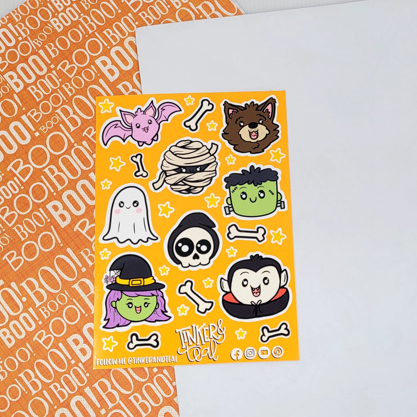 Kawaii Halloween Monster Sticker Sheet – Hand-drawn Planner Stickers - Etsy