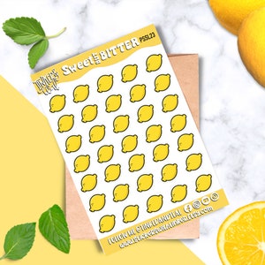 Fröhliche gelbe Zitronen-Sticker - lebendige Zitrusfrucht-Designs für Spaß und organisierte Planung