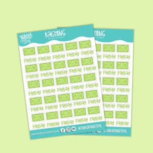 Pegatinas Kawaii Payday Money Planner - Lindos personajes de presupuestos y ahorros - Adorables hojas de pegatinas de planificación financiera para planificadores