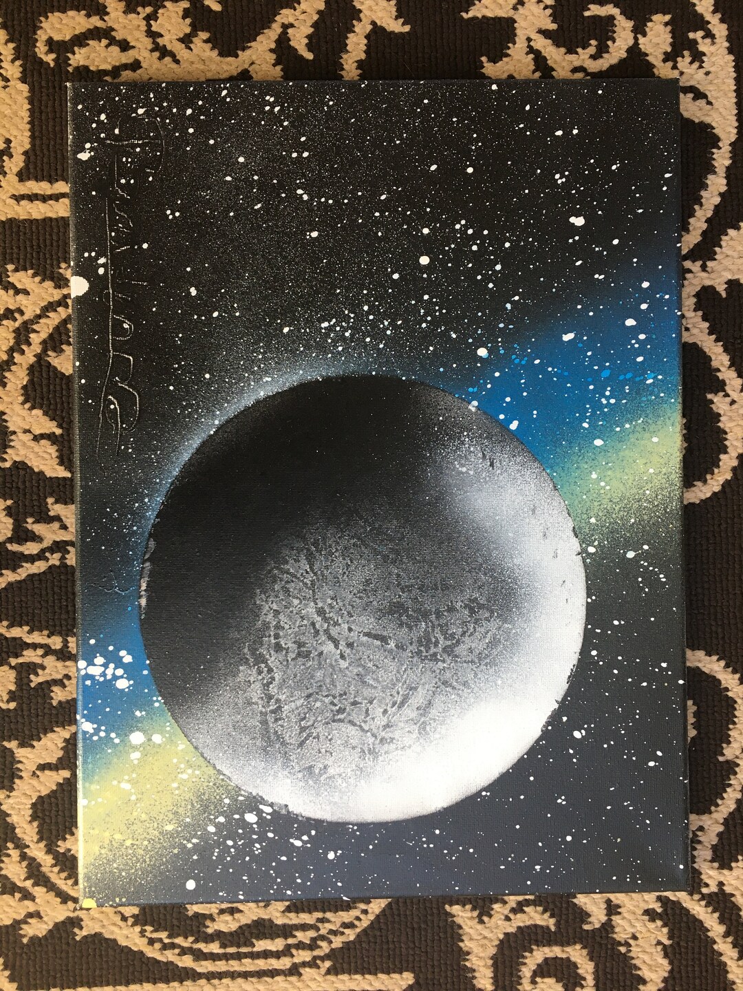 スプレーアート　galaxy spray paint art Perspective Galaxy/スプレーアート 遠近宇宙