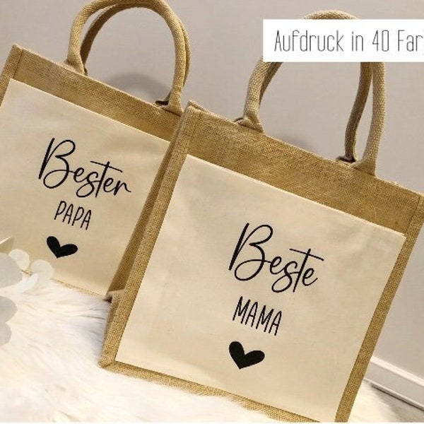 Jutetasche | Beste Mama | Bester Papa | Beste Oma | Bester Opa | Tasche | Jute | Geschenk | Geburtstag | Weihnachten