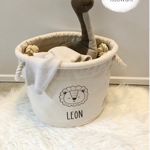 Personalisierter Aufbewahrungskorb | Kinderzimmerdeko | Spielzeugaufbewahrung | Korb aus Canvas | für Spielsachen | Boho |