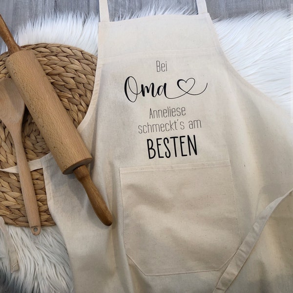 Personalized Cooking Apron | Linen | Grandma | Grandpa | Mom | Dad | Gift