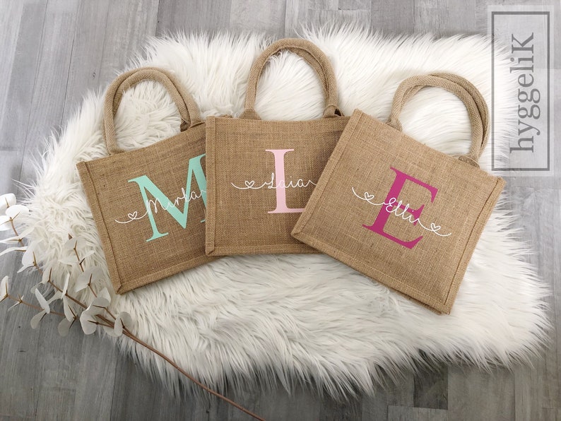 Jutetasche personalisiert Tasche Jute Beutel Geschenk Geburtstag Weihnachten Bild 1