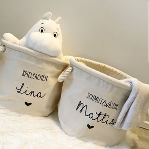 Personalisierter Aufbewahrungskorb | Kinderzimmerdeko | Spielzeugaufbewahrung | Korb aus Canvas | für Spielsachen | Boho |