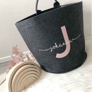 Spielzeugaufbewahrung | Korb aus Filz | personalisiert | Buchstabe mit Name