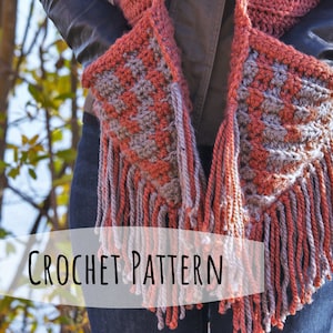 Crochet PATTERN // To The Point Pocket Scarf // Crochet Scarf // Scarf // Handmade Scarf // Pocket Scarf