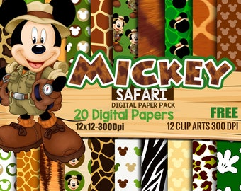 mickey safari peluche