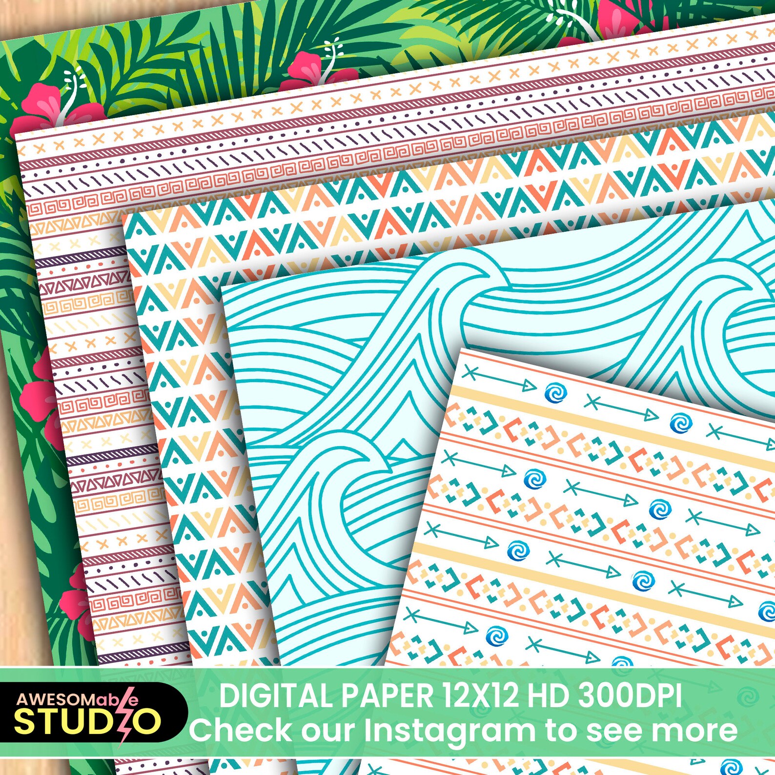 Moana Inspired digital paper Moana Princess Moana free | Etsy