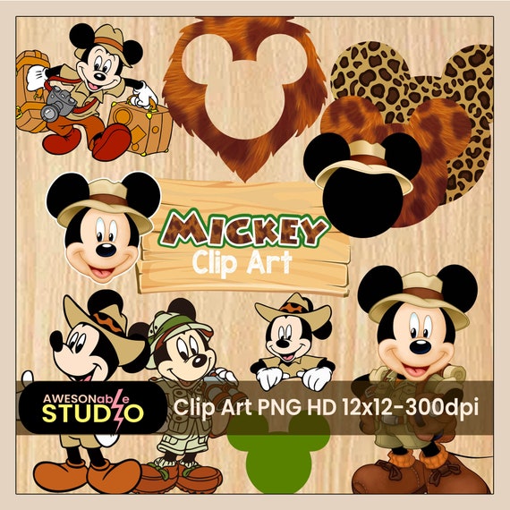 Mickey Mouse Safari Digital Paper Animal Print Pattern Etsy