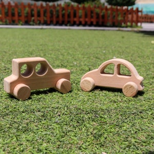 Set of 2 Wooden Car Toy|First Birthday Gift For Kids|Handmade Push Toys|Natural Wood Toy For Toddlers|Baby Shower Gift|Wood Nursery Decor