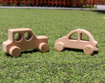Set of 2 Wooden Car Toy|First Birthday Gift For Kids|Handmade Push Toys|Natural Wood Toy For Toddlers|Baby Shower Gift|Wood Nursery Decor