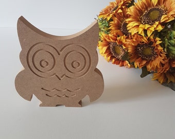 Unfinished Wooden Owl|Wooden Decor|Ready to Paint, Varnish, Decoupage|Custom Unfinished Wood DIY Supply|Housewarming Gift