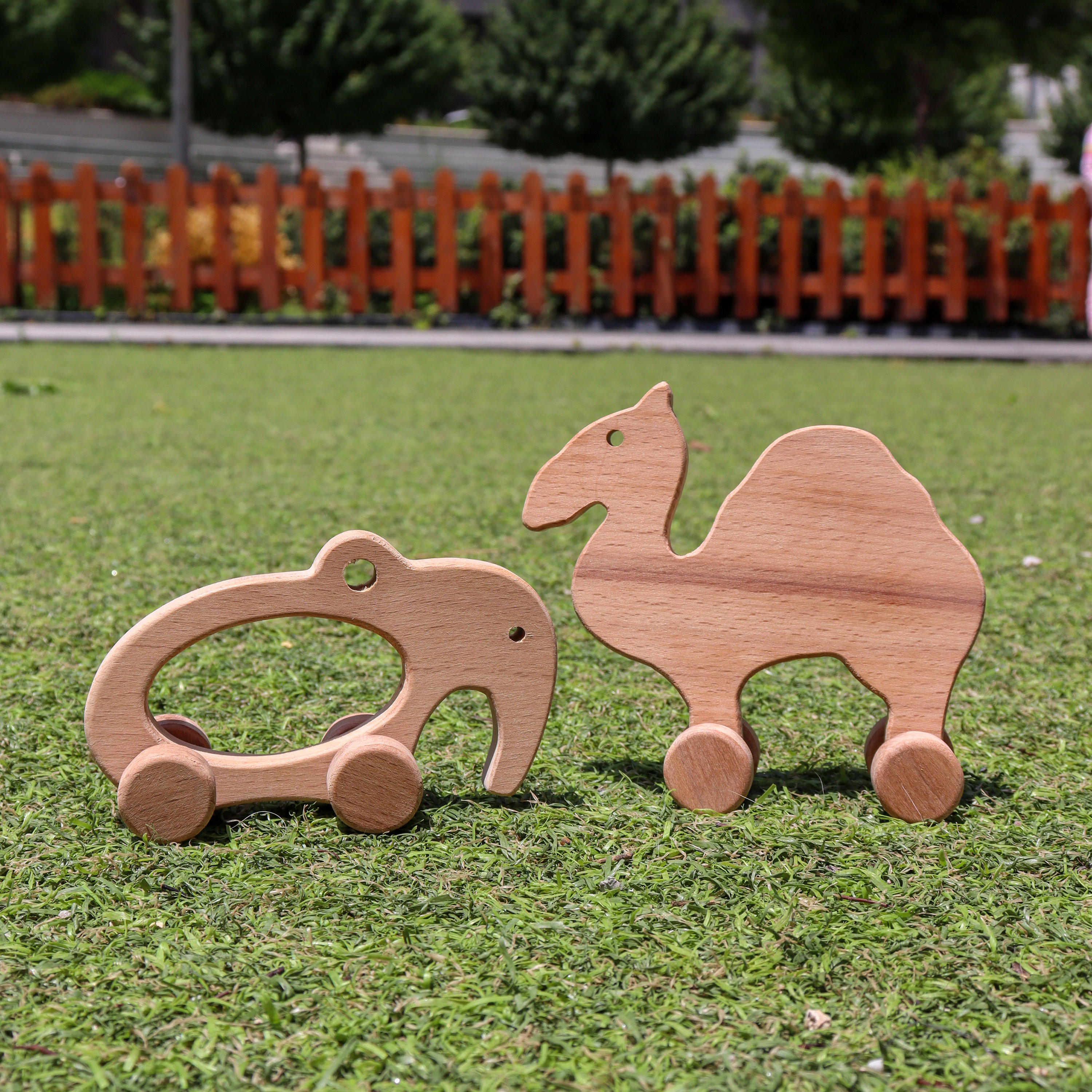 Set of 2 Wooden Animal Toys|wood Elephant Toy|wood Camel Toy