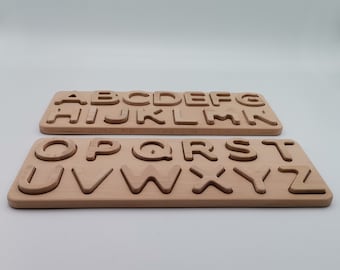 Houten alfabetpuzzel|Educatief alfabetbord|Brief ABC-puzzel|Vroege educatief leerspeelgoed|Montessori-leerspeelgoed|Houtpuzzel voor kinderen