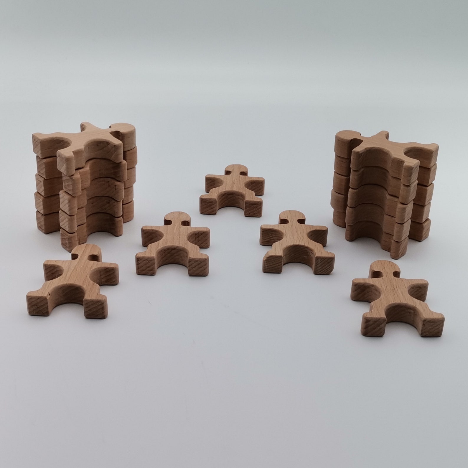 Wooden Flockmen|wooden Stacking and Balancing Toy|acrobat Men Natural ...
