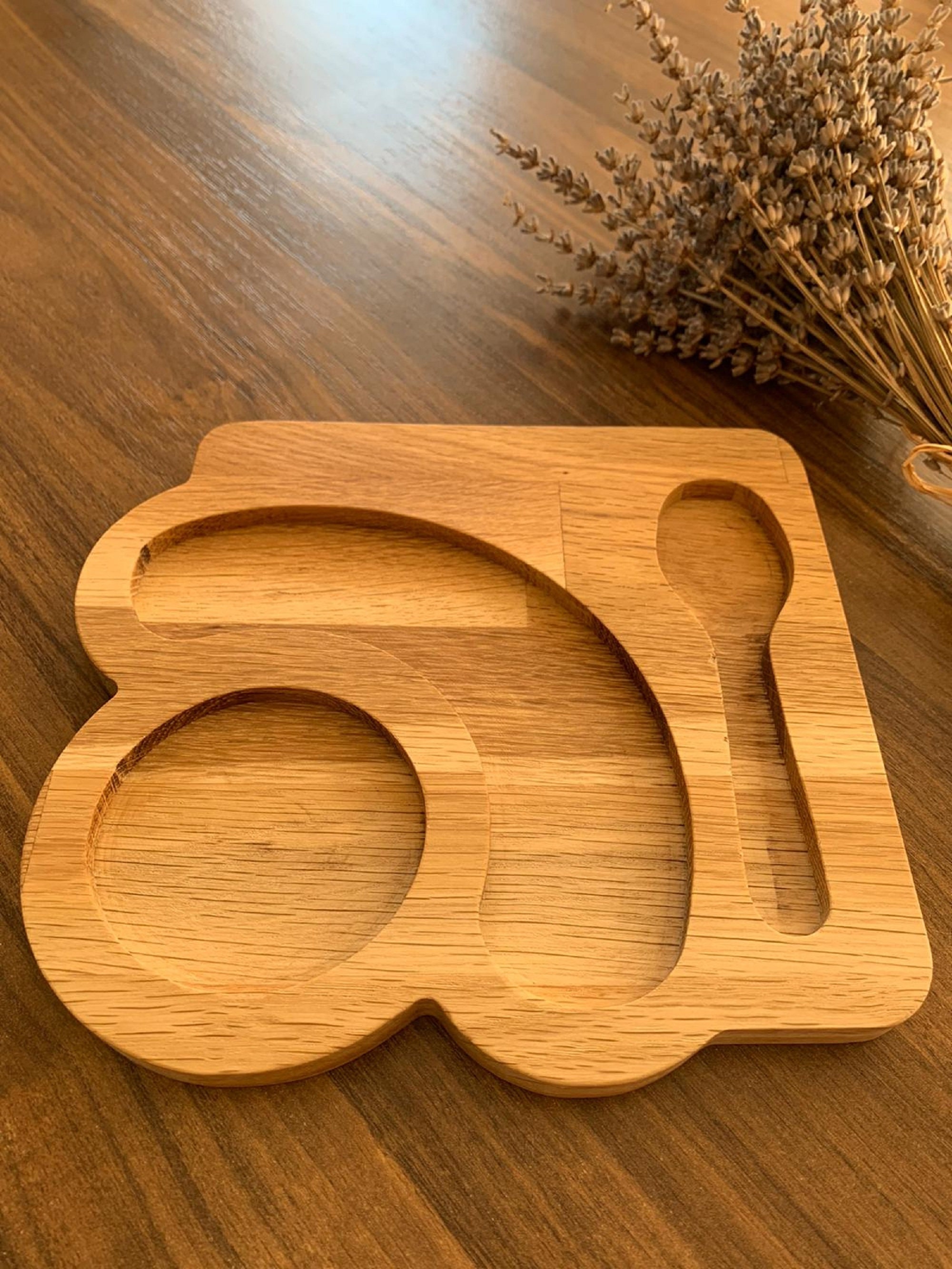 Wooden Coffee Platecustom Table Decornatural Wood Nut Etsy