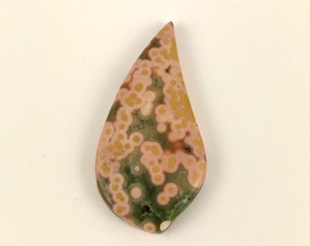 Ocean Jasper Cabochon -- druzy crystal windows