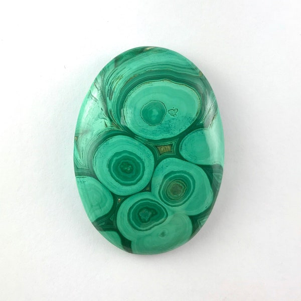 Malachite Cabochon -- nice eye detail, large oval cab