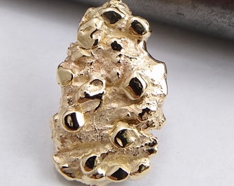 14K Yellow Gold Vintage Nugget Pendant