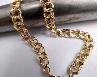 14K Yellow Gold Vintage Charm Bracelet