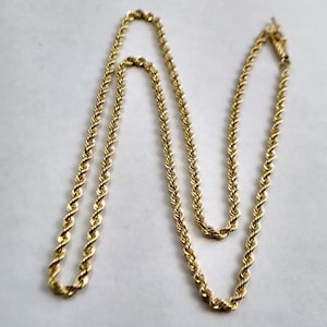 14k Yellow Gold Vintage Rope Chain/Necklace