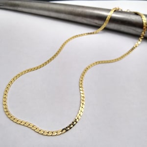 14K Yellow Gold Vintage Italian Flat Serpentine Chain/Necklace