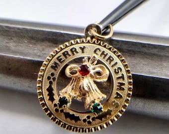 14K Yellow Gold Vintage Christmas Charm