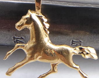 14K Yellow Gold Vintage Horse Charm