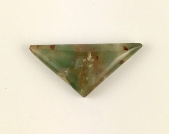 Plume Agate Cabochon -- green with red fleck