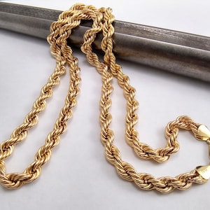 14K Yellow Gold Vintage Rope Chain/Necklace