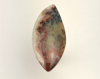 Plume Agate Cabochon -- nice translucency, very colorful