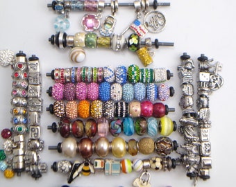 Silver Spacer Beads with Silver Bracelets Sold as a Collection