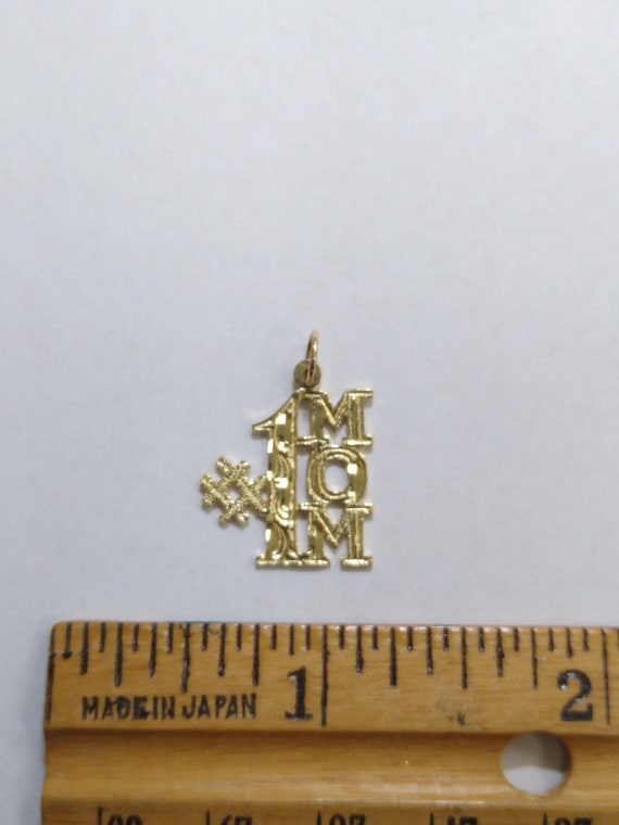 Estate #1 MOM 14KY Gold Charm - image 3