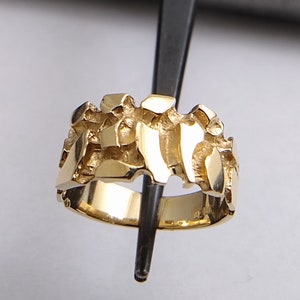 14K Yellow Gold Vintage Nugget Style Ring