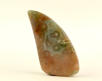 Ocean Jasper Cabochon -- translucent with druzy